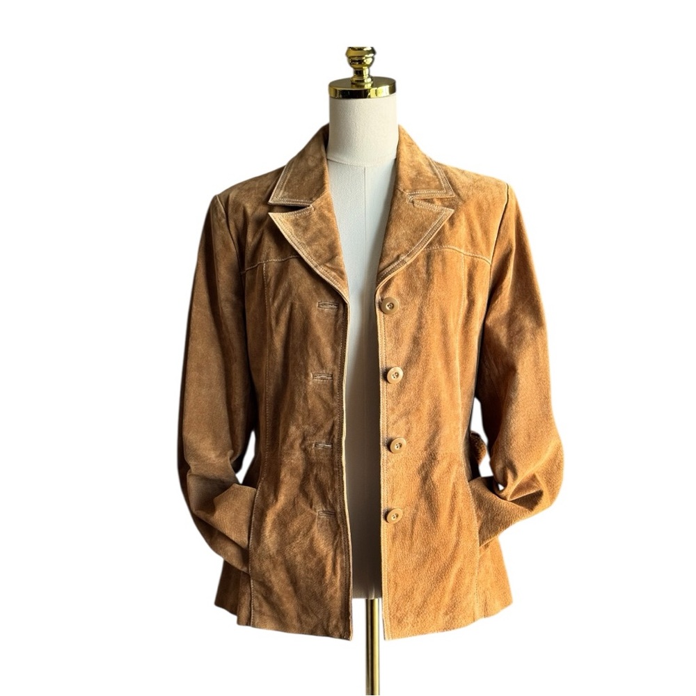 Wilsons Leather Maxima Women's  Tan/Brown Suede Blazer/Jacket Size Medium